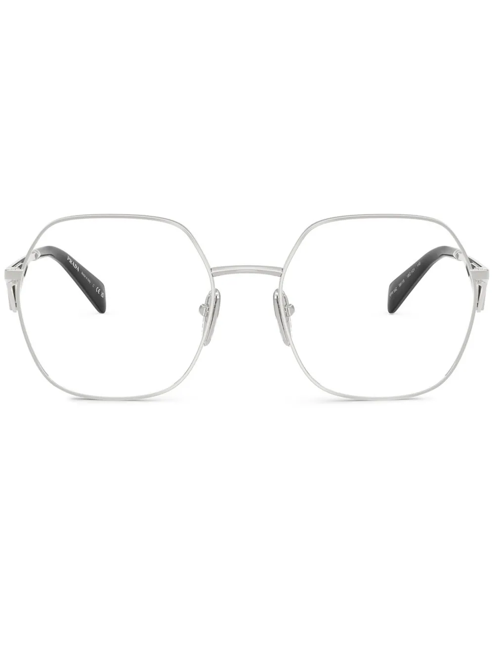

Очки в геометричной оправе Prada Eyewear, серебяный