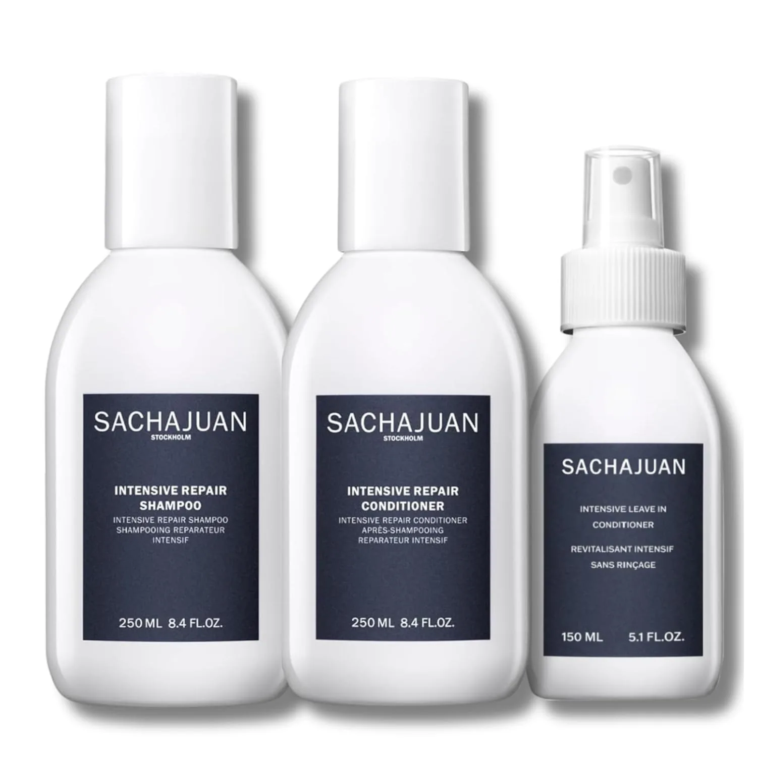 SACHAJUAN Repair Kit | интенсивный восстанавливающий шампунь + кондиционер + несмываемый уход | укрепление, питание и защита поврежденных или сухих волос | защита от уф, восстановление и мягкость | Vegan & Paraben-Free | набор из 3 средств