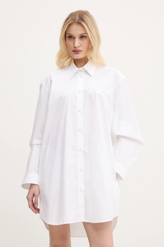 

Хлопковое платье D-DALIS DRESS Diesel, белый