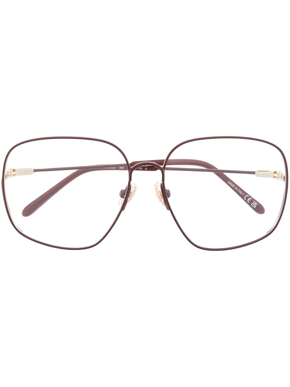 

Очки в квадратной оправе Chloé Eyewear, золотой