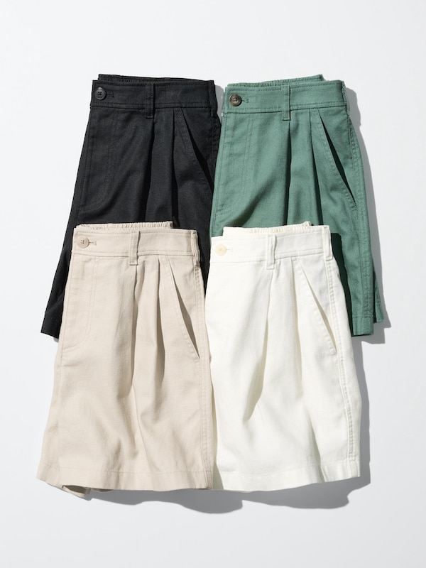 Шорты из льна и хлопка Uniqlo, 09 black — фото 4