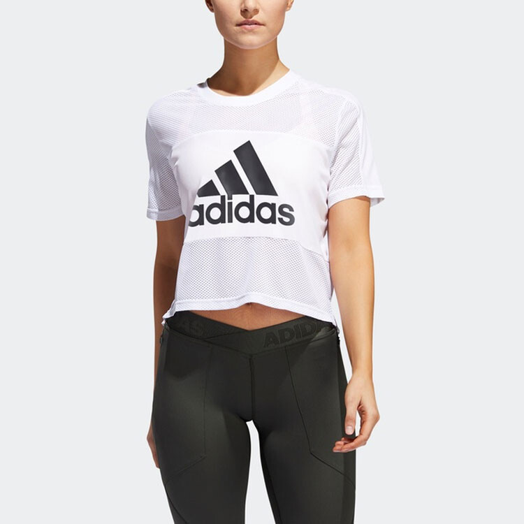 Укороченный топ женский белый Adidas — фото 3