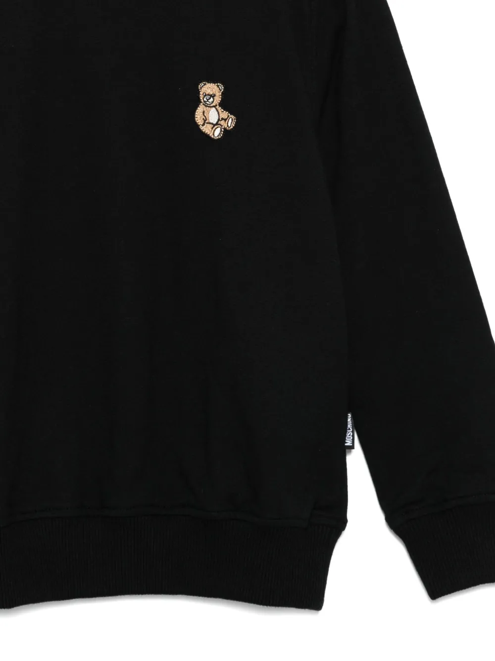 Толстовка с вышивкой Moschino Kids, черный — фото 3
