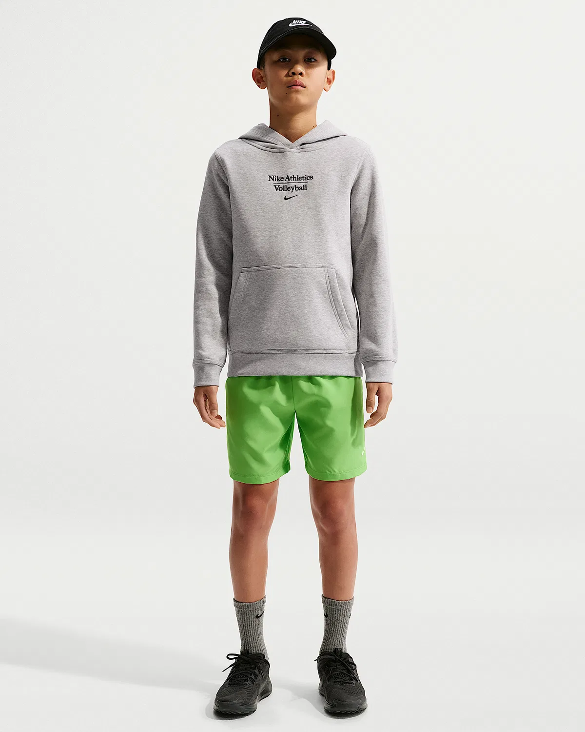 Детская толстовка Nike Volleyball Pullover Hoodie, Dark Grey Heather — фото 4