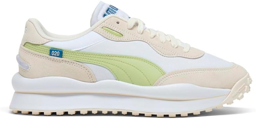 

Мужские кроссовки PUMA Style Rider Play On Suede с шнуровкой, повседневные - белые