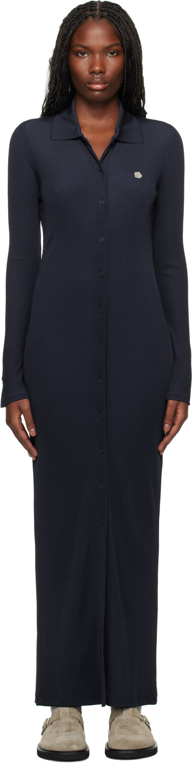 

Длинное платье-кардиган в рубчик Navy Paris Kenzo