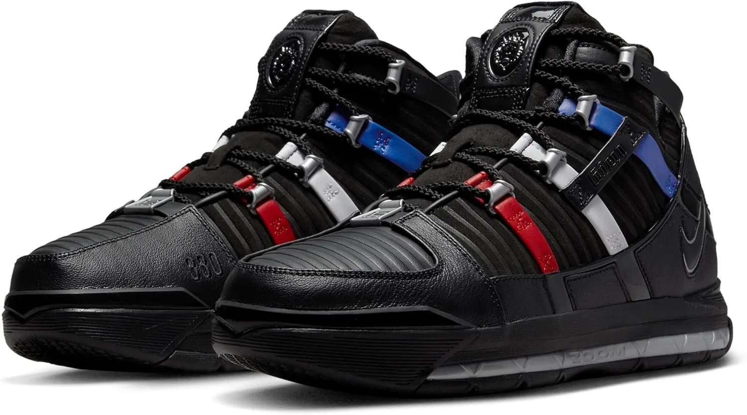 Мужские баскетбольные кроссовки Nike Zoom Lebron III Qs, Black 001 — фото 3