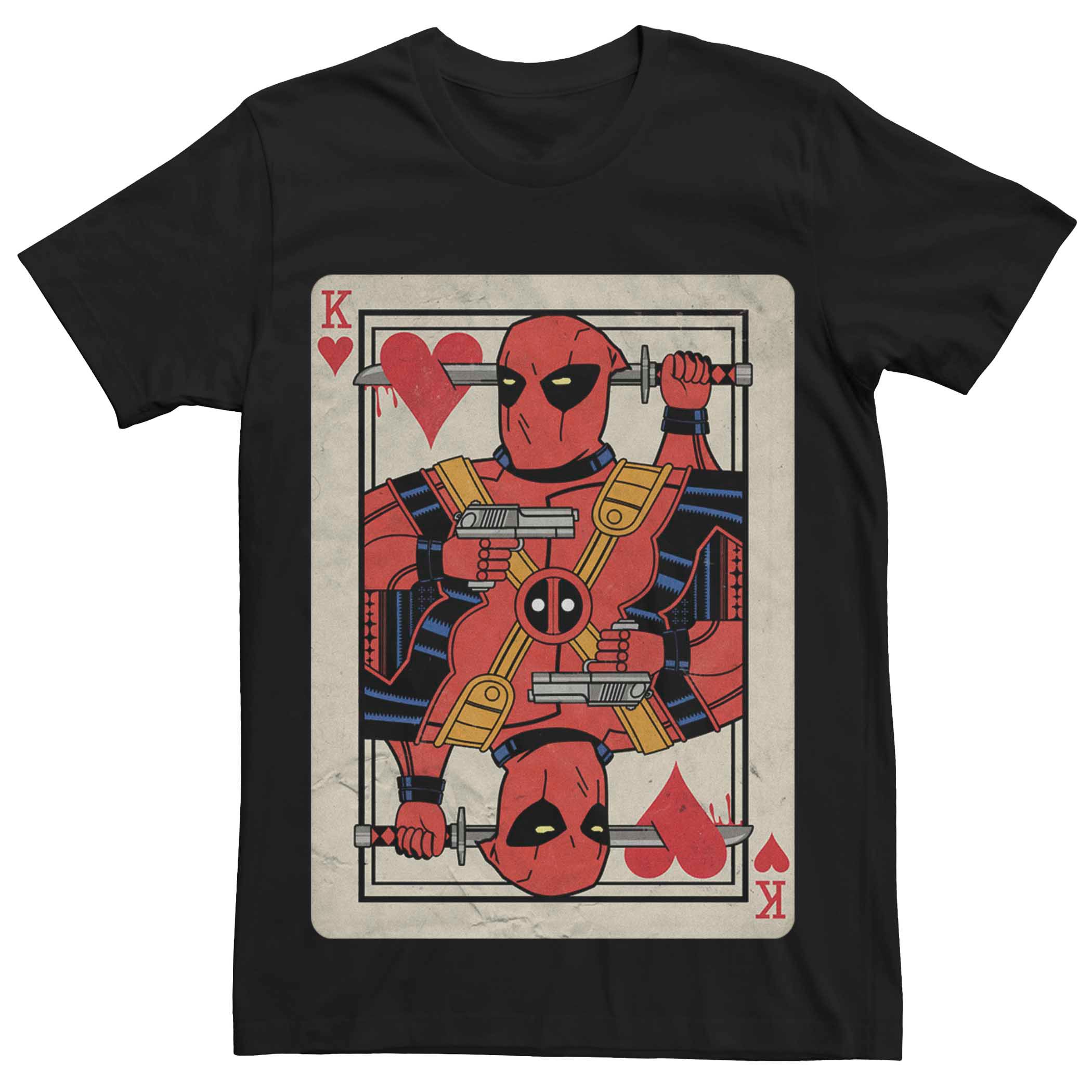 

Мужская футболка с игральными картами Marvel Deadpool King Of Hearts Licensed Character