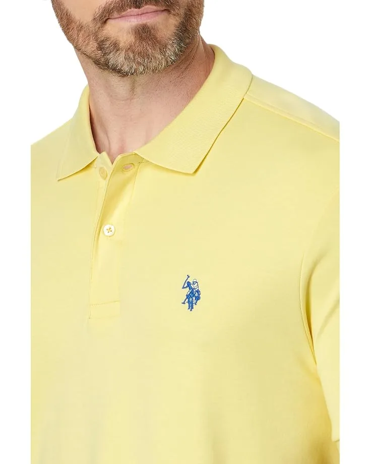 Поло U.S. POLO ASSN. Solid Interlock Polo, ярко-желтый — фото 3