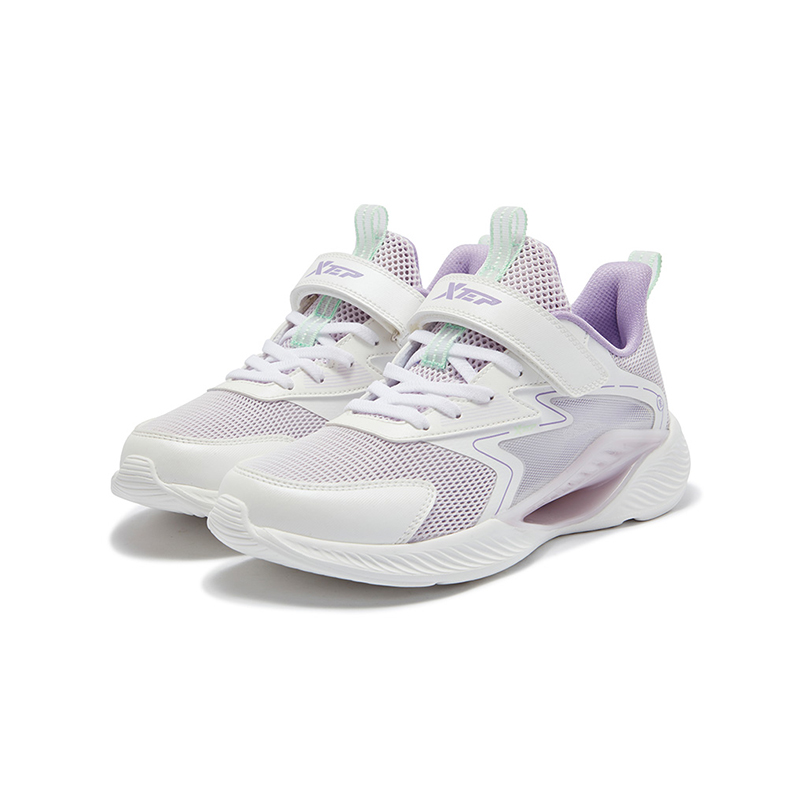 XTEP Скользостойкие износостойкие низкие детские кроссовки classic white с оттенком purple детские — фото 2