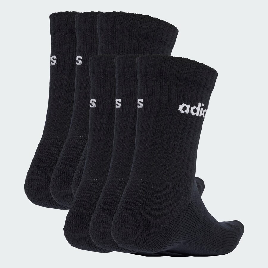 Спортивные носки ADIDAS SPORTSWEAR Linear Crew Cushioned 6 Pair Pack, Black — фото 2