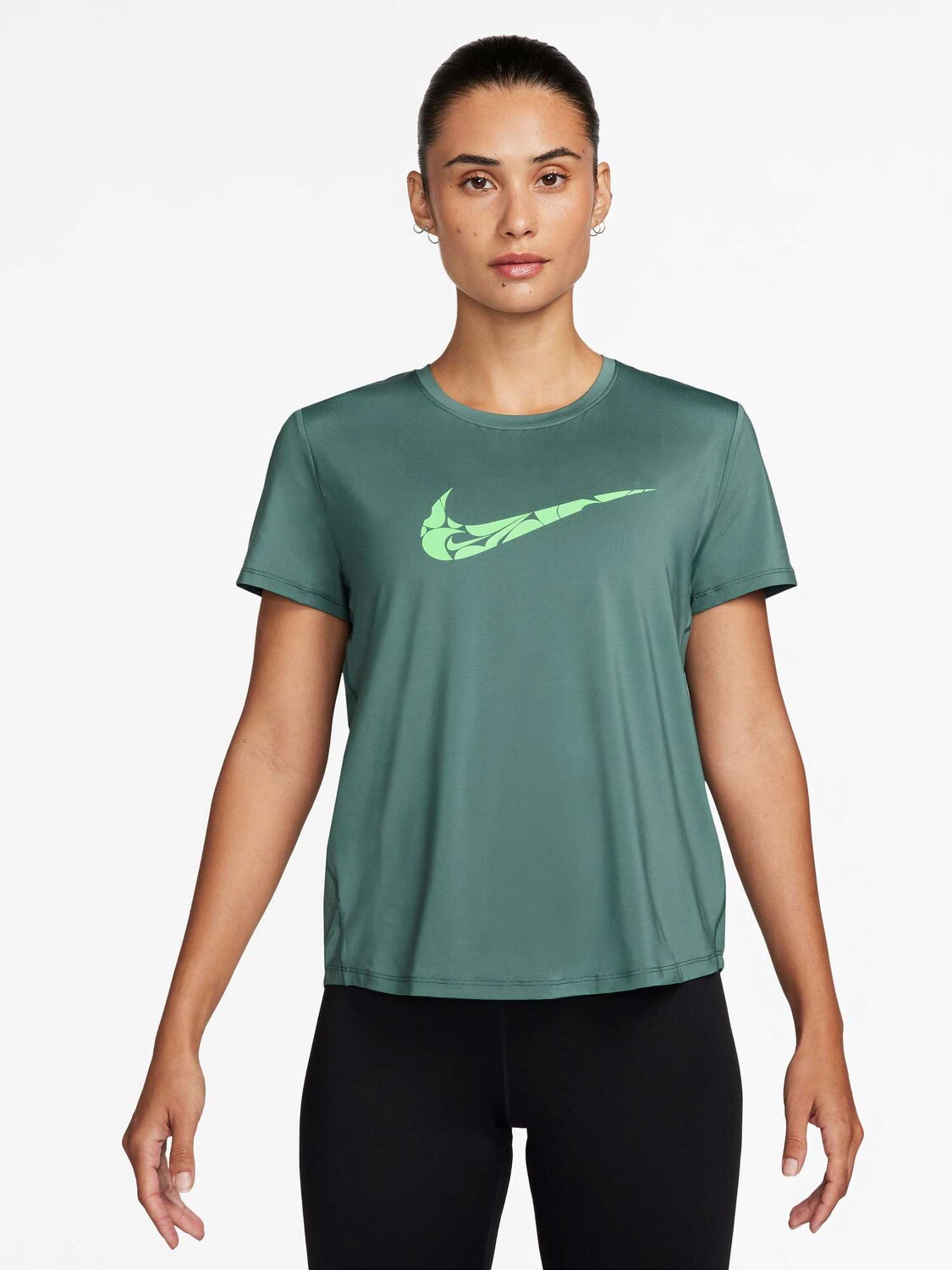 

Футболка Nike W NK ONE SWSH HBR DF SS TOP, зеленый