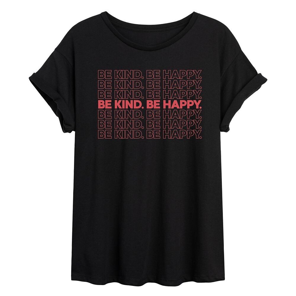 

Детская струящаяся футболка Be Kind Be Happy Licensed Character, черный