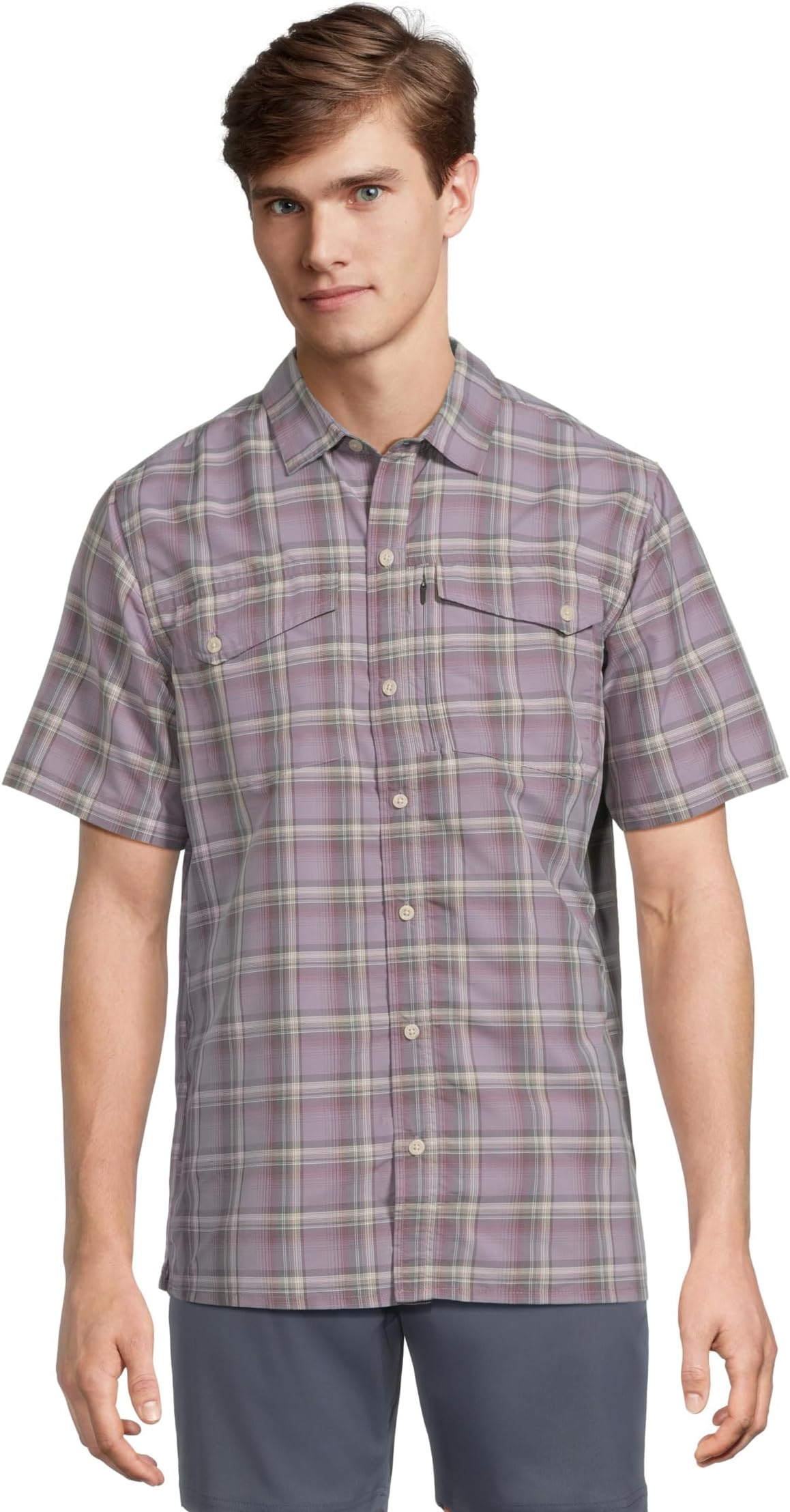 

Рубашка L.L.Bean SunSmart Cool Weave Woven Short Sleeve Shirt, цвет Rustic Purple/Dark Mauve