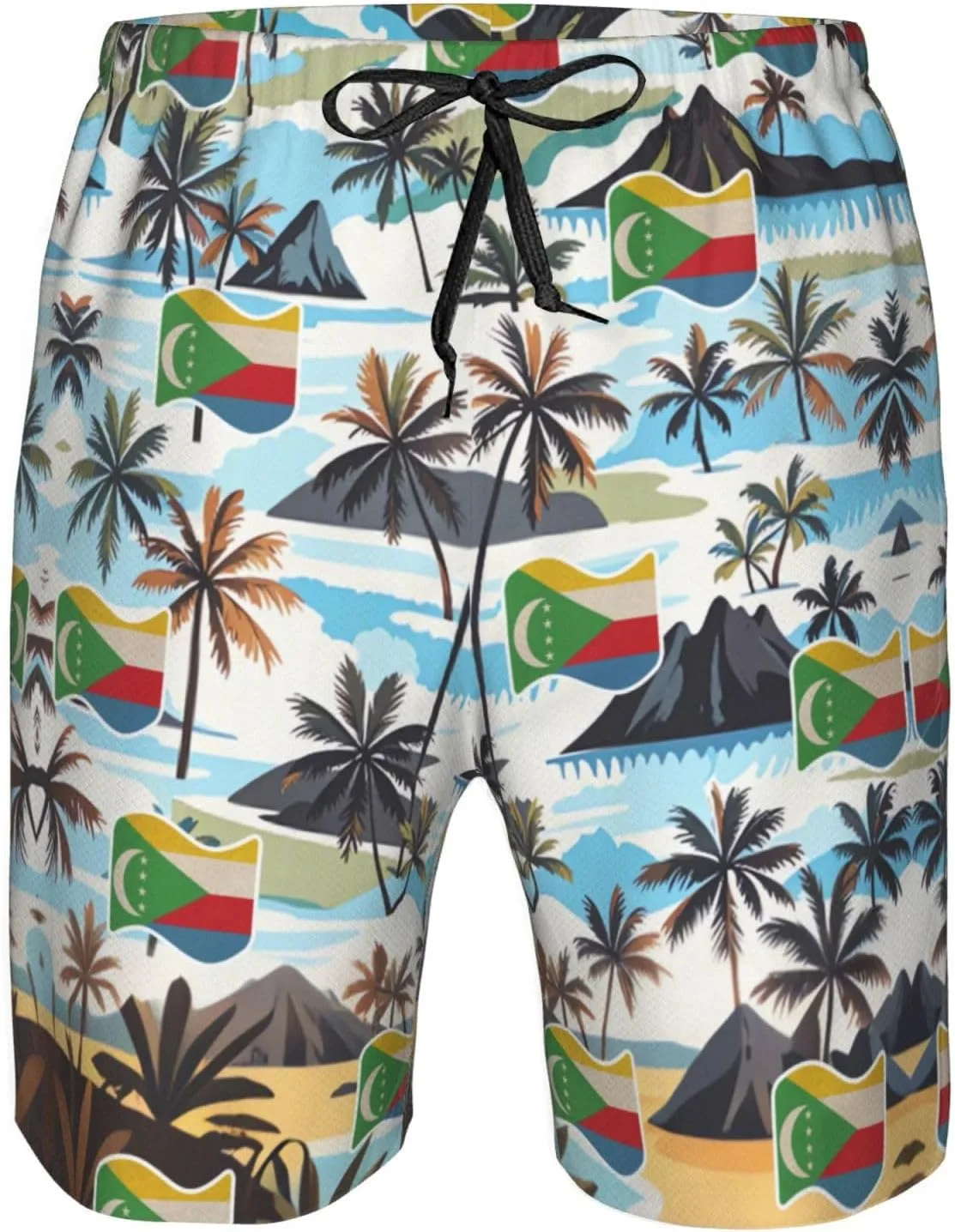 Мужские плавки-шорты с изображением кипрского флага и флага Кипра Generic, Comorin Comoros Flag — фото 4