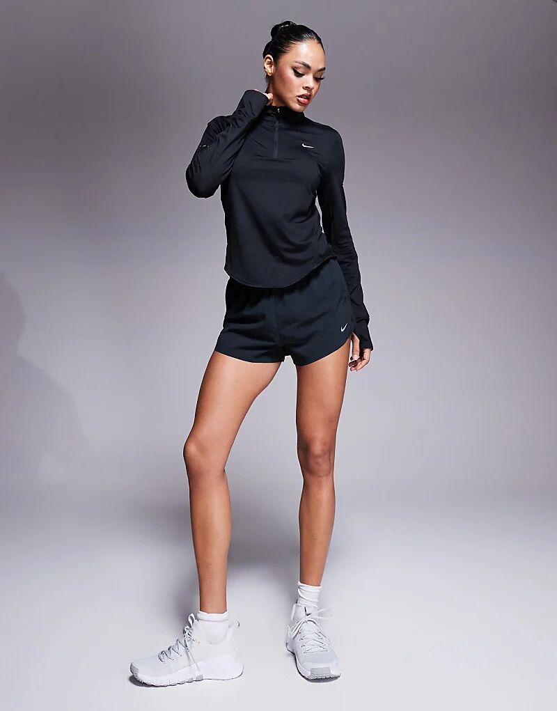 Лонгслив Nike Running Swift Dri-FIT с длинным рукавом и полумолнией черного цвета — фото 3