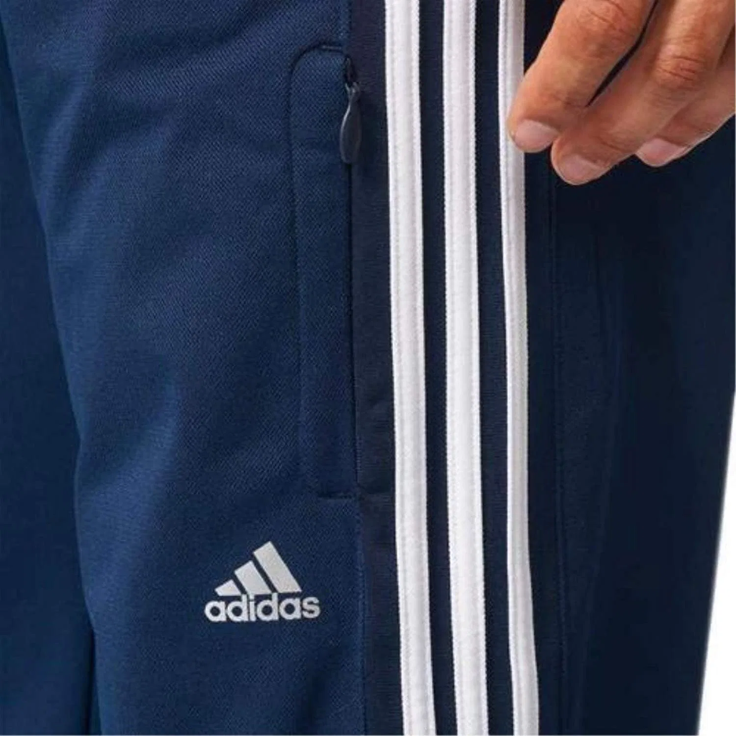 Мужские зауженные брюки-дождевики adidas на шнуровке — фото 4