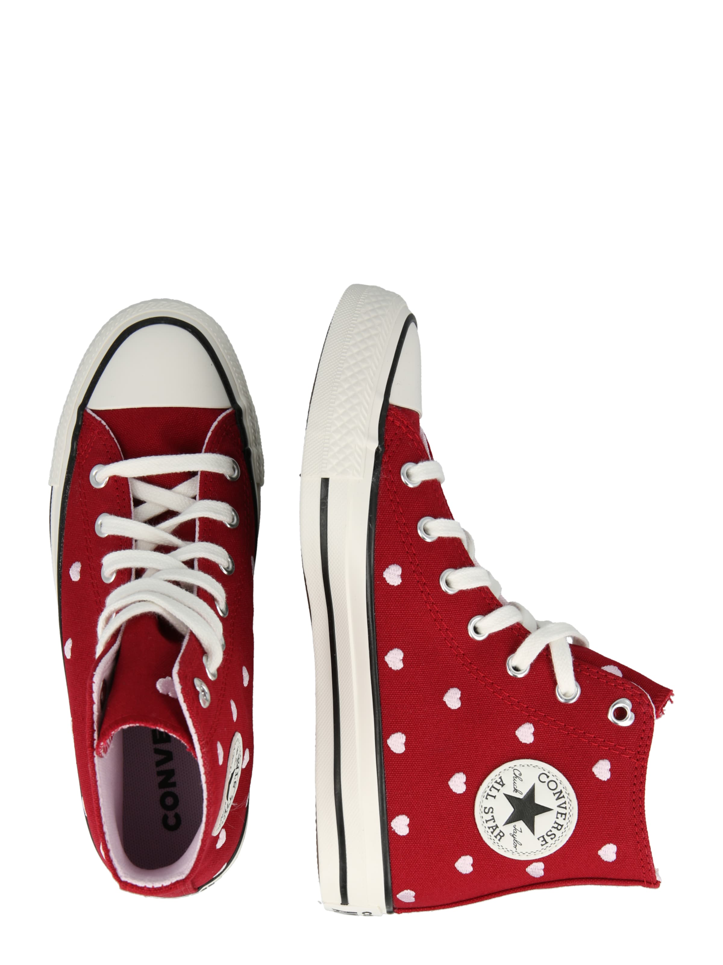 CONVERSE Кроссовки 'CHUCK TAYLOR ALL STAR HEARTS & ROSES' в красном цвете — фото 2