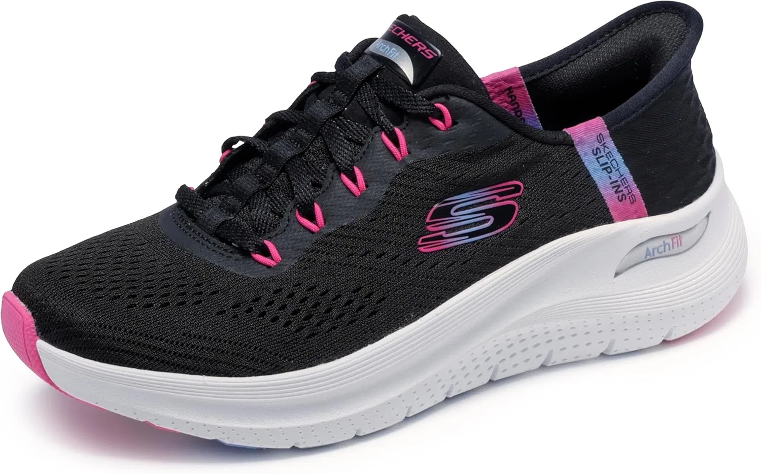 Женские кроссовки Skechers Arch Fit 2.0-Easy Chic без шнурков, Black Fuchsia