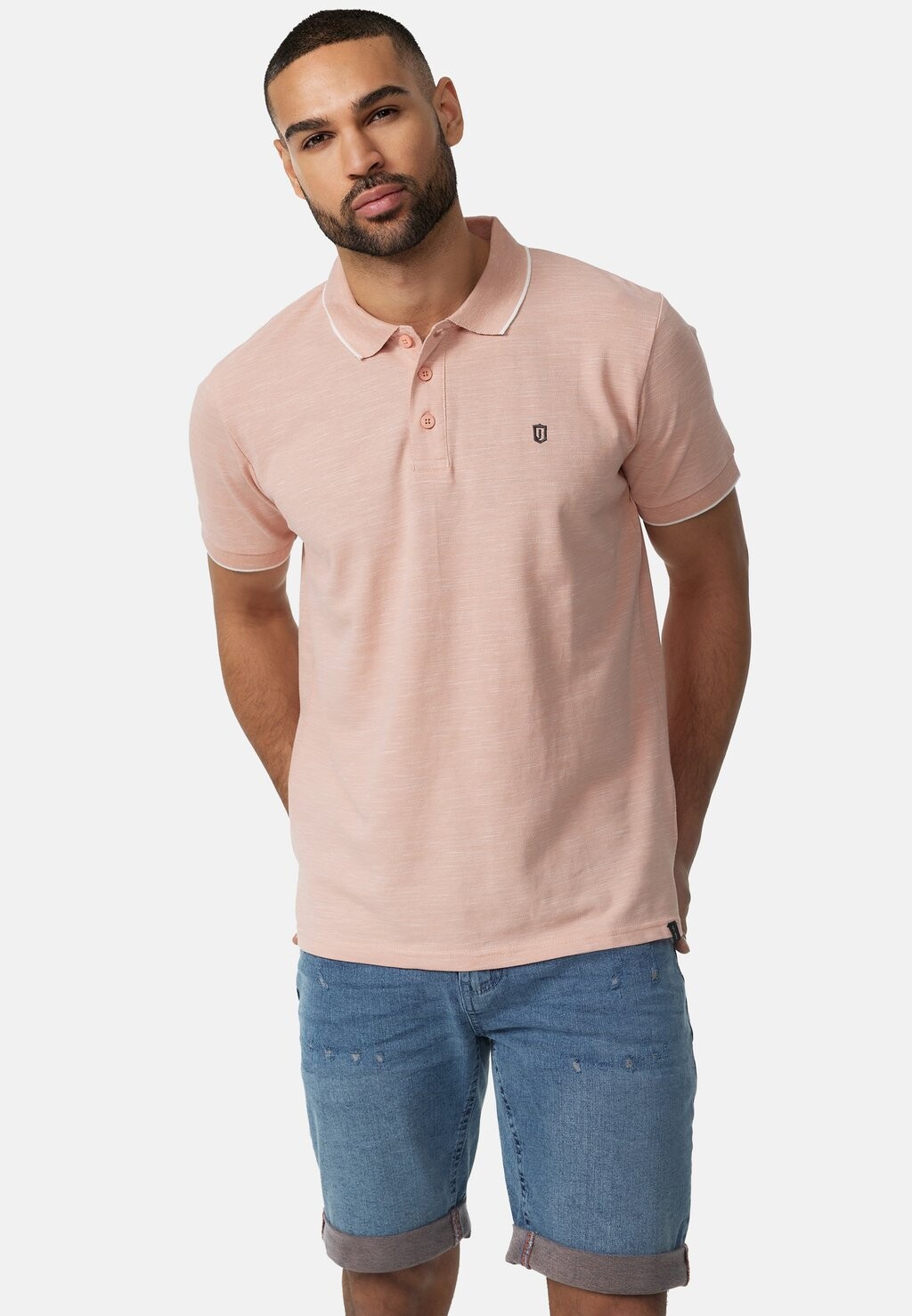 

Рубашка-поло INDICODE JEANS, цвет coral cloud