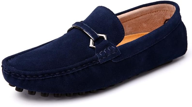 

Мужские лоферы из натуральной замши, слипоны, повседневные мокасины, мягкие удобные туфли больших размеров Generic, синий