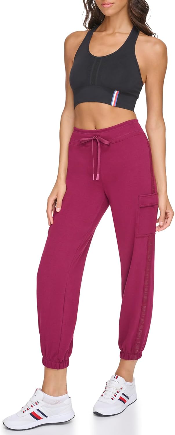 Женские флисовые джоггеры Tommy Hilfiger с боковыми лентами, Beet Red — фото 2