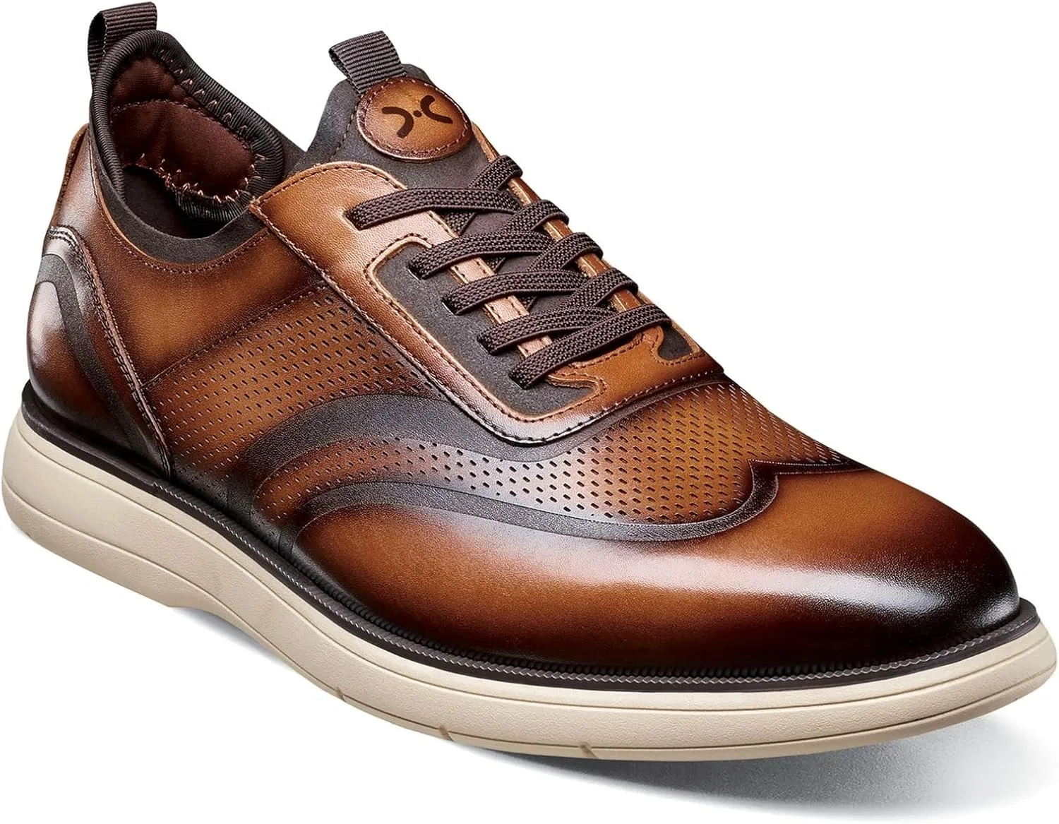 Мужские оксфорды Stacy Adams Edgewood Wingtip на эластичной шнуровке, Cognac
