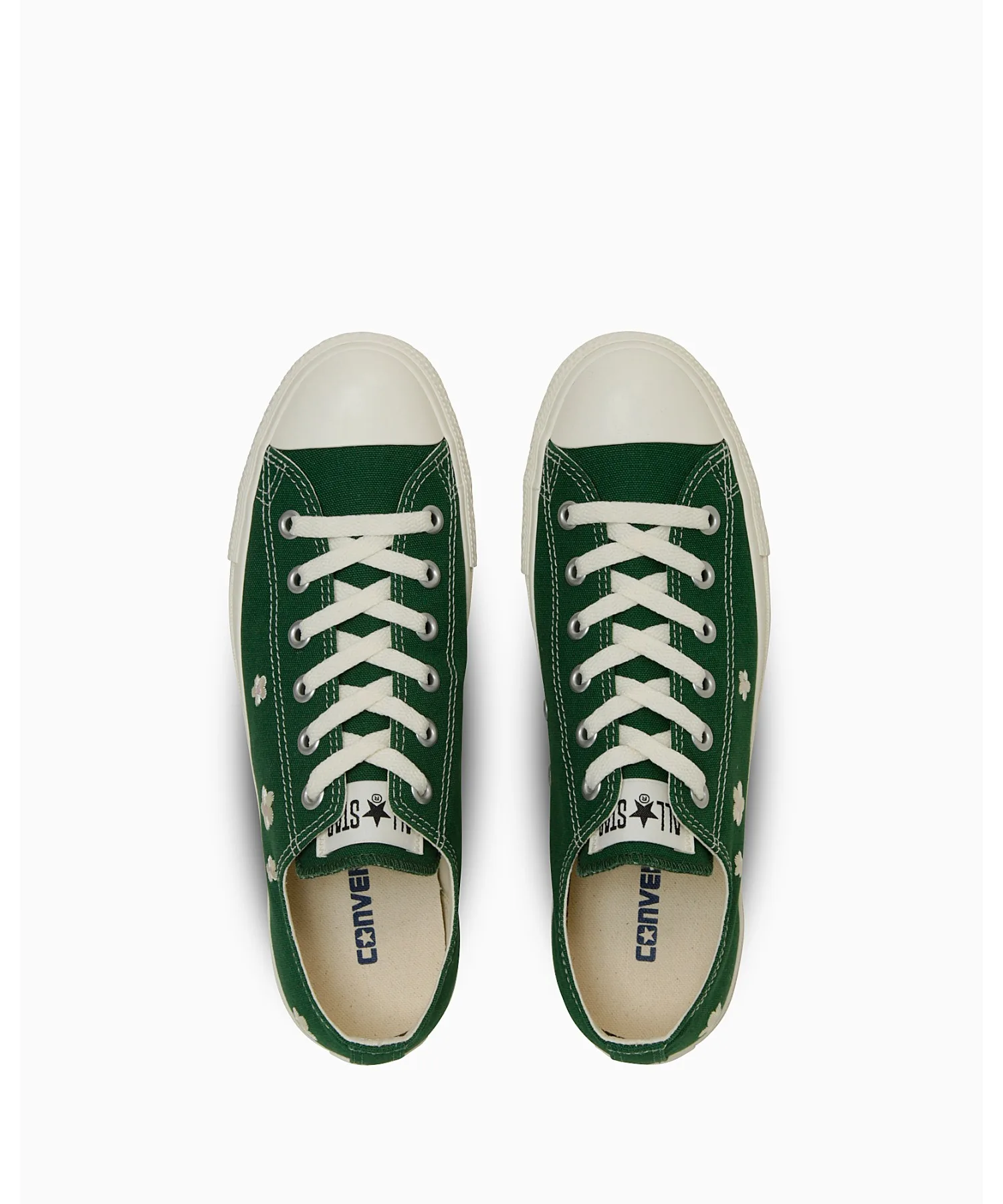 Кроссовки CONVERSE ALL STAR FLW OX с цветочным принтом зеленые — фото 4