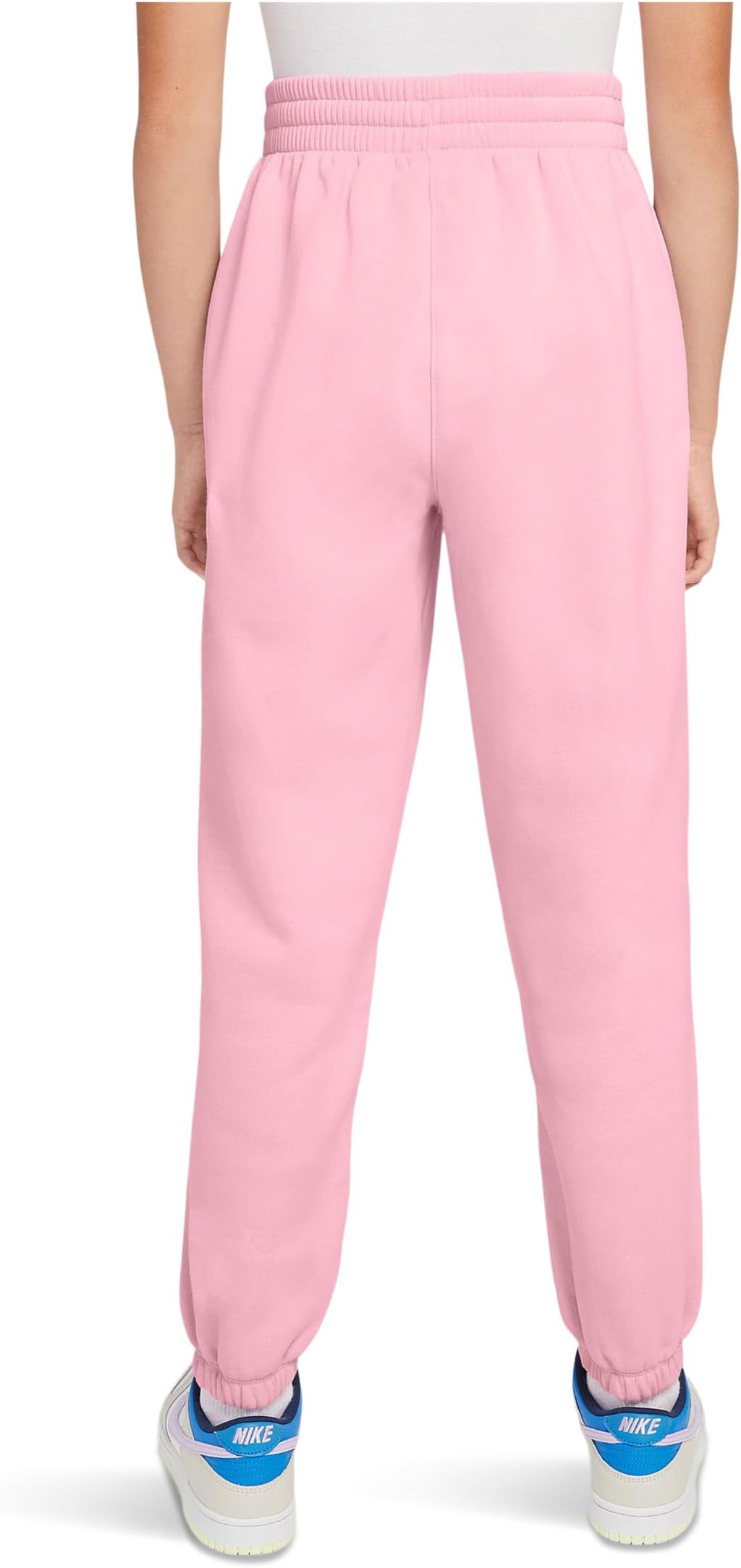 Клубные флисовые свободные брюки Nike Kids, Med Soft Pink/Med Soft Pink/White — фото 2
