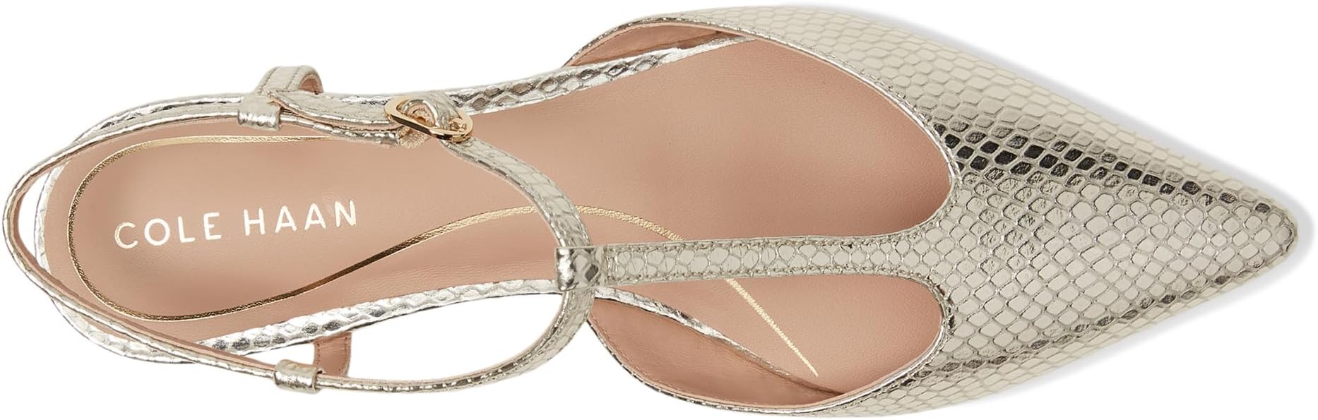 Балетки Cole Haan Marlah T-Strap Ballet Flats, цвет Gold Snake Print Leather — фото 2