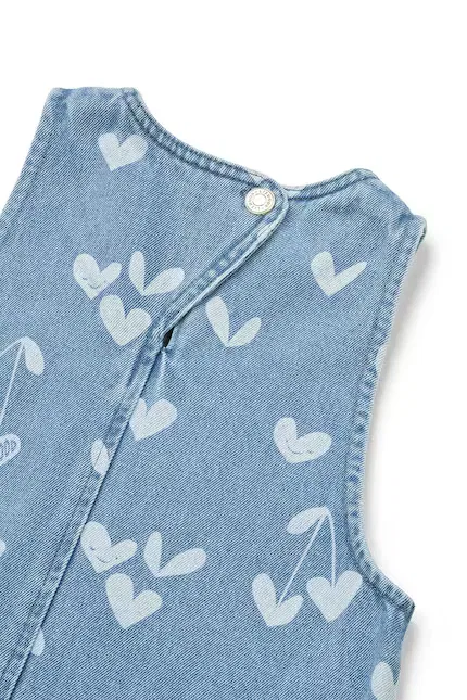 Платье джинсовое Angelica Printed Denim frill Dress Liewood, синий — фото 4