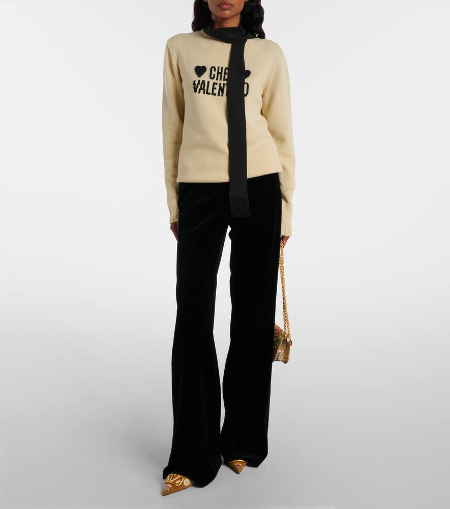 Туфли-лодочки VLogo 40 с вышивкой из замши на ремешке Valentino Garavani, Havana Beige/Multicolor — фото 3