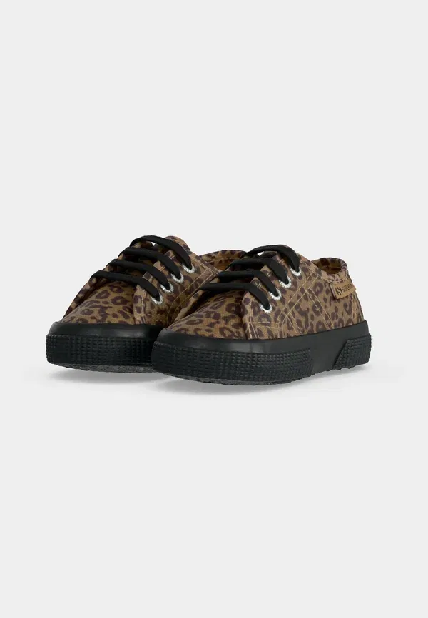 Детские кроссовки Superga 3750 kids leopard print leggera baby shoes, черно-бежевый — фото 3