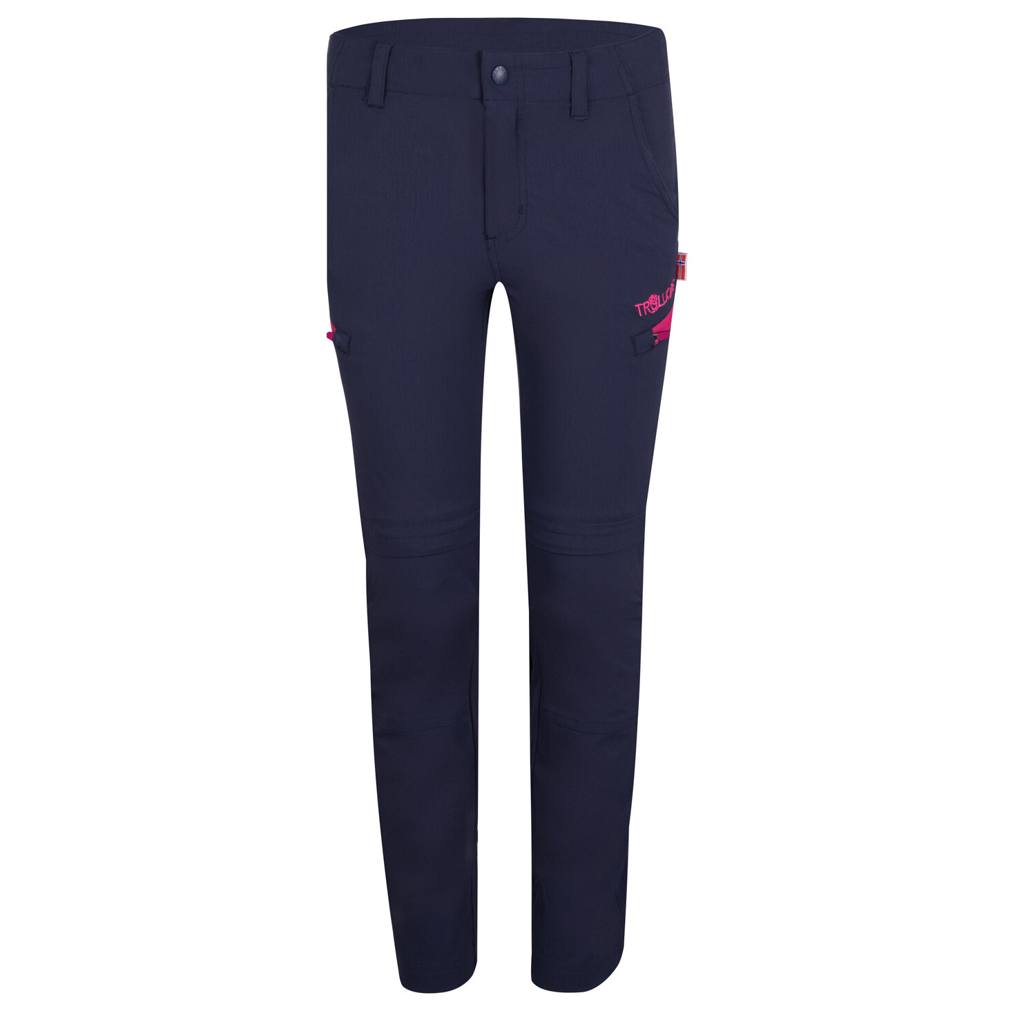 

Трекинговые брюки Trollkids Kid's Kjerag Zip Off, цвет Navy/Magenta