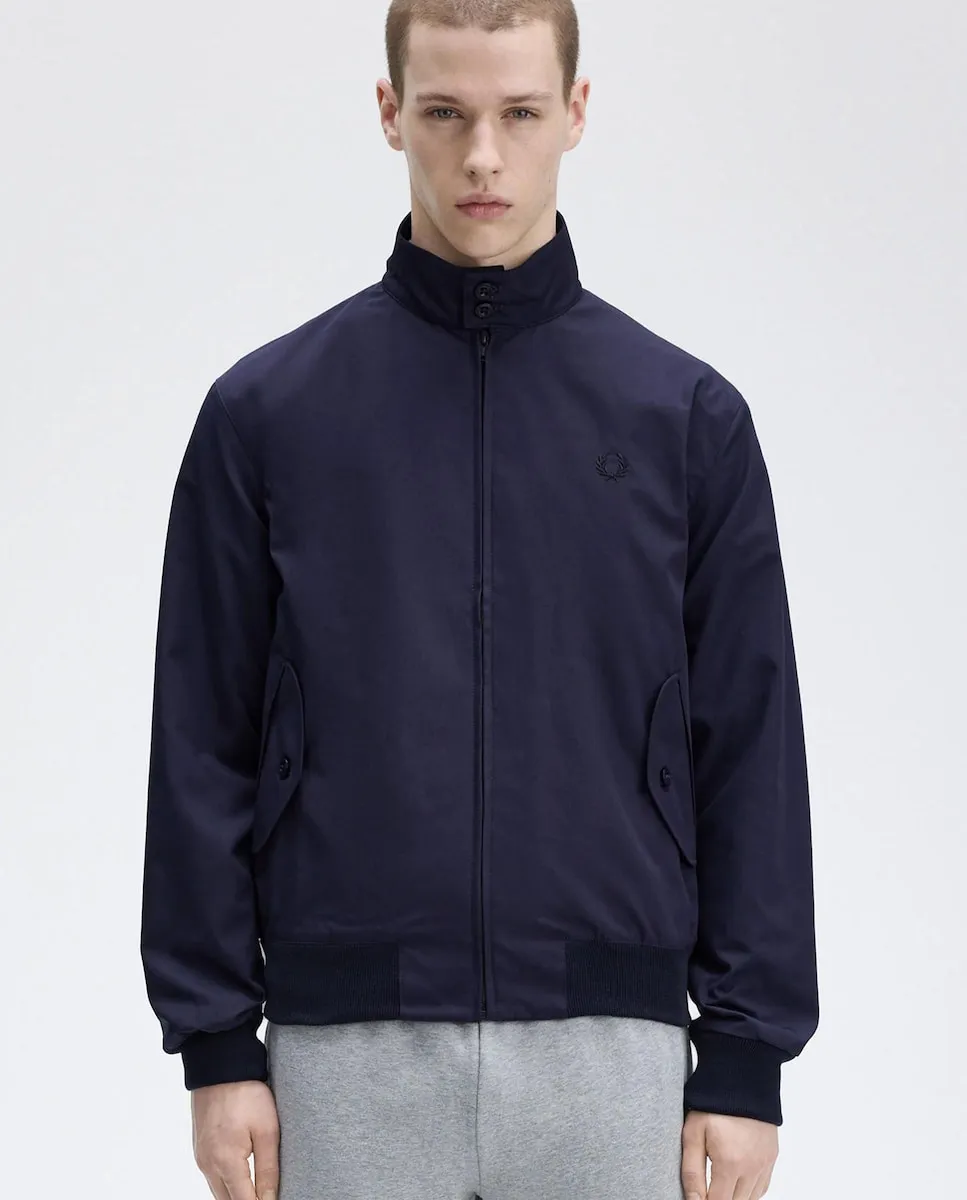 

Мужская куртка с воротником на пуговицах и карманами Fred Perry, тёмно-синий