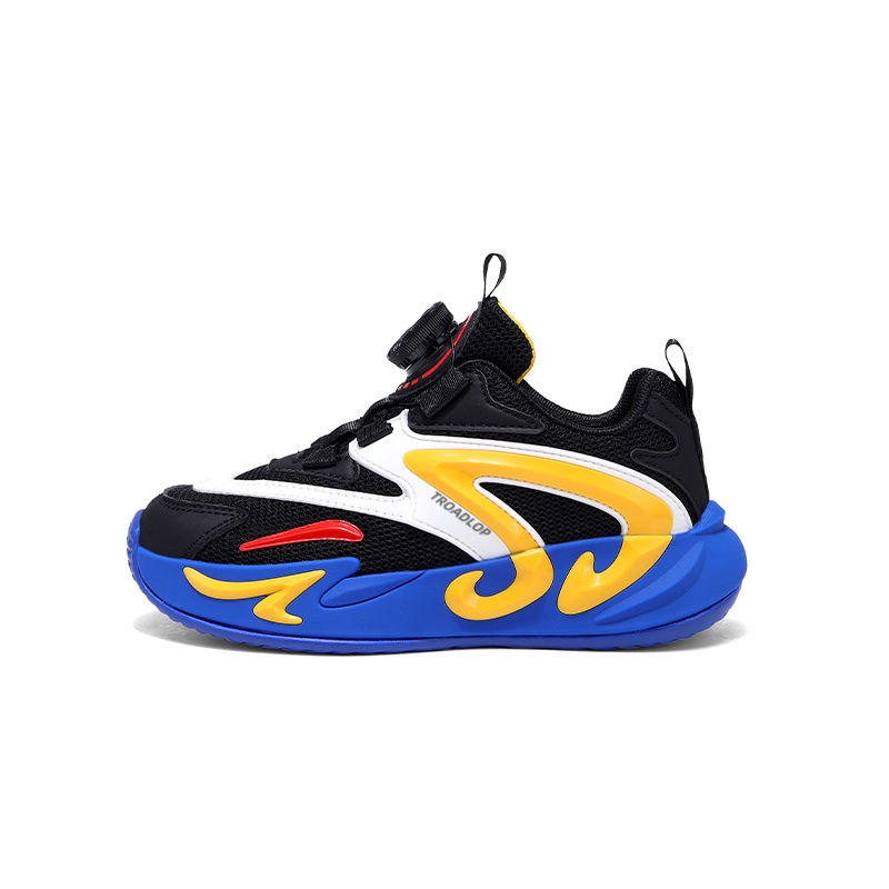 

Нескользящие, легкие, амортизирующие, низкие детские кроссовки для бега TROADLOP, черный/синий