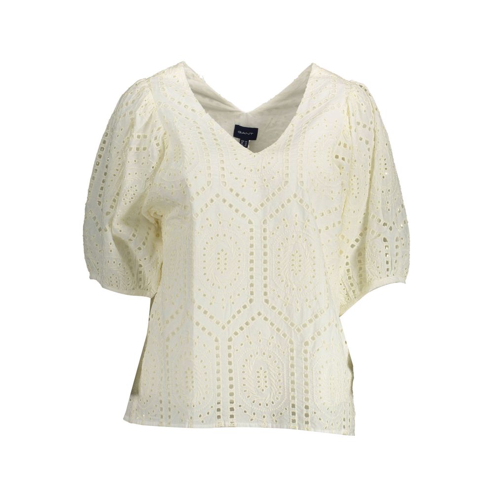 

Белая хлопковая женская футболка Gant, White