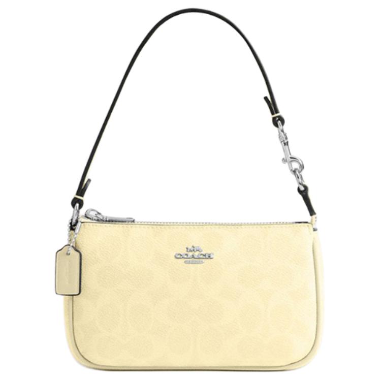 

COACH Миниатюрная женская сумка из лакированного полотна желтого цвета