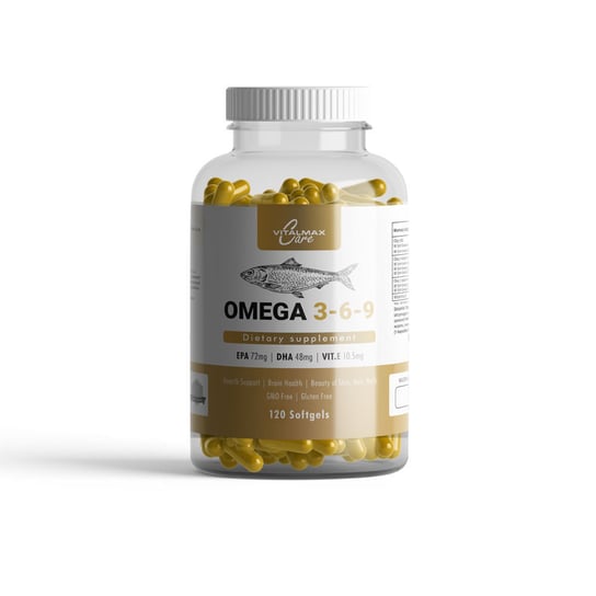 

Vitalmax Omega 3-6-9, сердечные жирные кислоты, 120 капсул. Inna marka