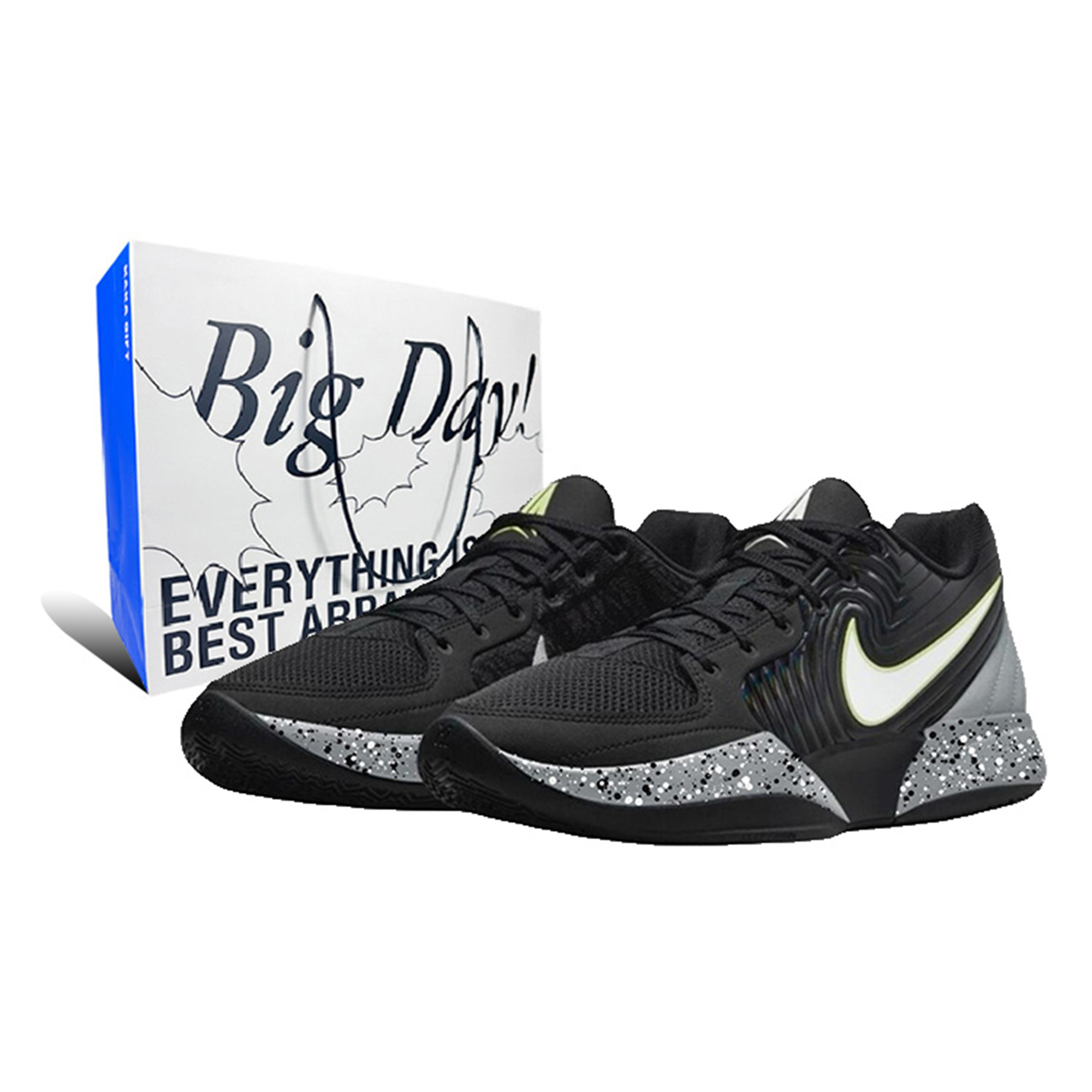 

Nike Баскетбольные кроссовки Ja 2 с низким верхом, амортизирующие, противоскользящие и износостойкие, мужские, цвет: черный, серый, белый