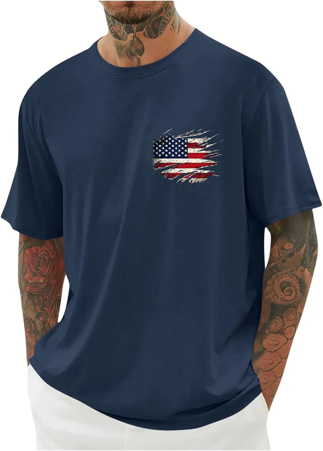 Футболка с графикой USA Flag, Generic, цвет R-582 Navy