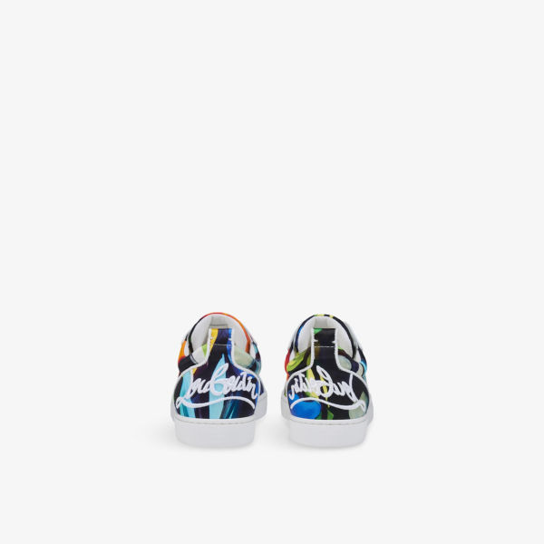 Кроссовки Christian Louboutin Fun Louis Junior  на низкой подошве из креп-сатина, мультиколор — фото 4