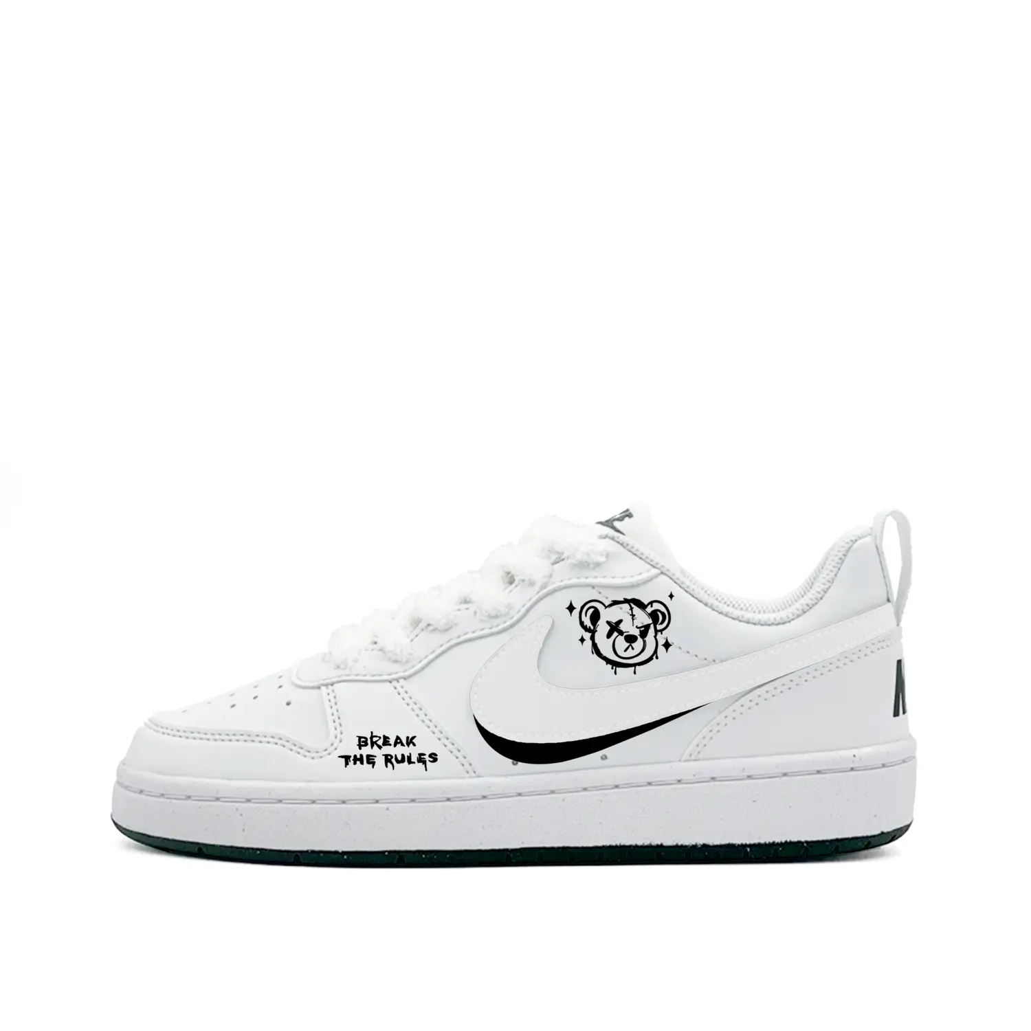 

Nike Court Borough Pikachu Bear Abrasion Resistant Low top Детские скейтбординг кроссовки Black Unisex