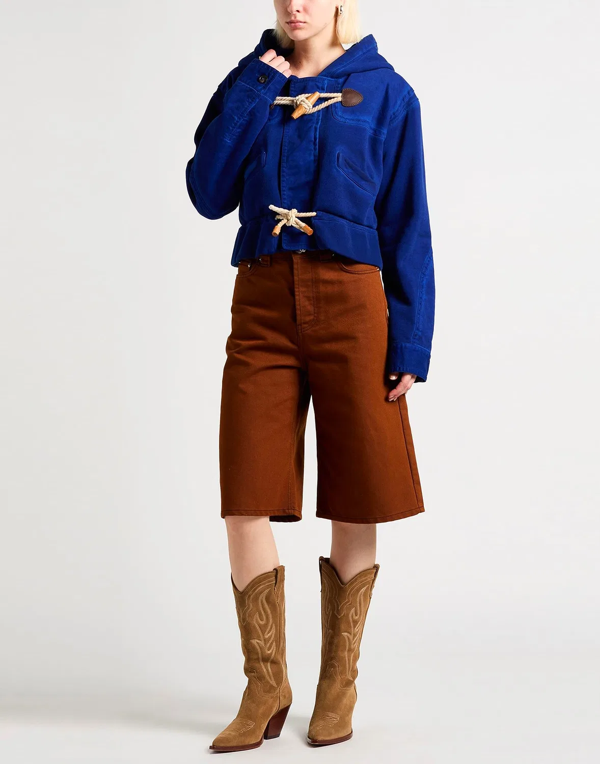 Джинсовая куртка с флисом DSQUARED2 ярко-синяя — фото 2