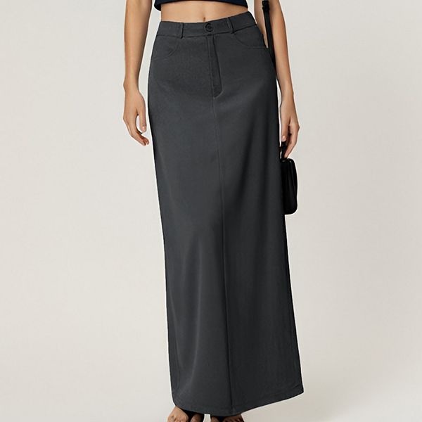 

Женская юбка макси с высокой талией, поясными шлевками и аккуратными передними швами Anna-Kaci, Gray