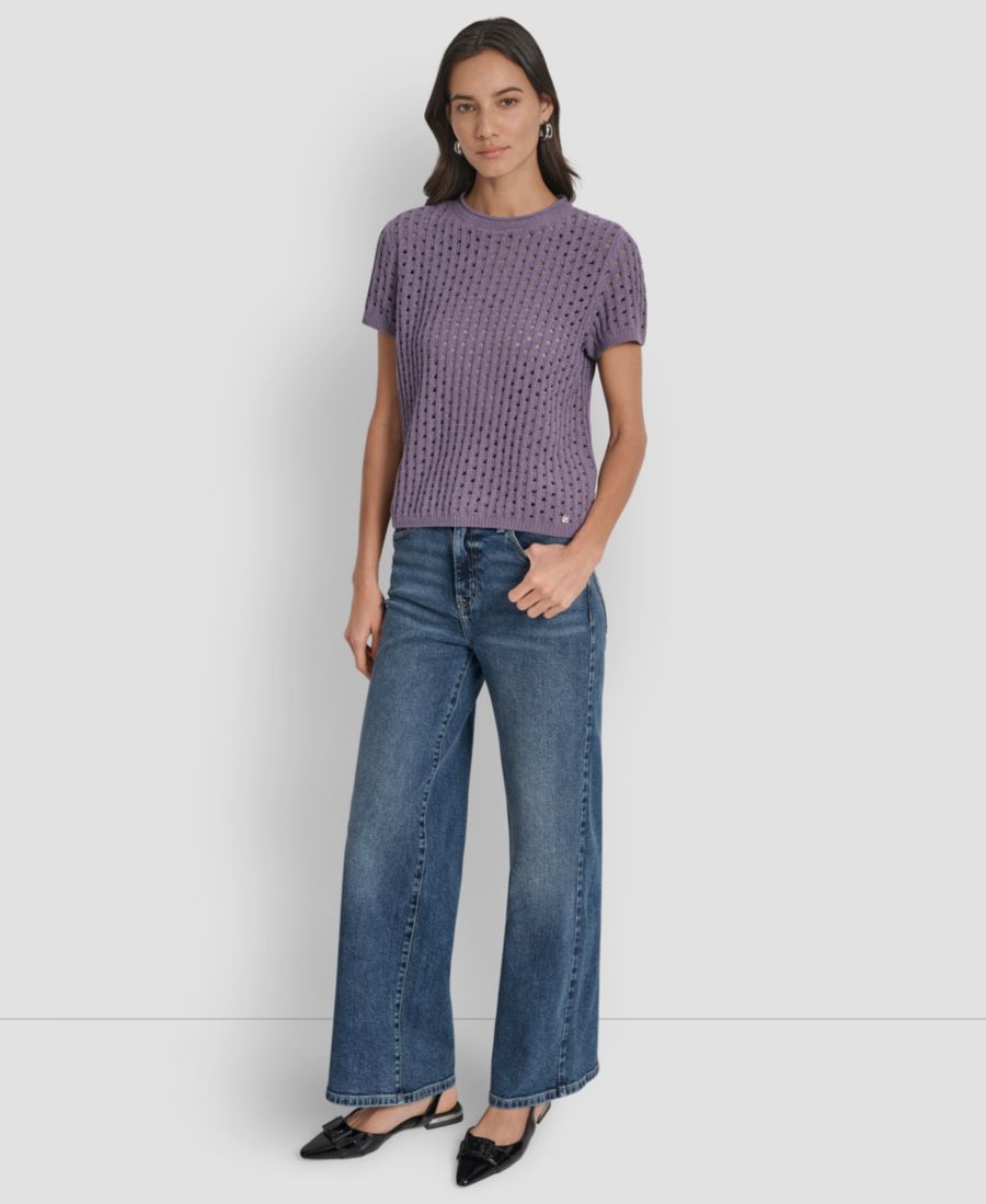 

Женский свитер с короткими рукавами и круглым вырезом, размеры PXS-XL DKNY Jeans, Vesper