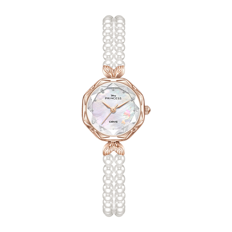 

Часы Princess Mermaid Ocean's Heart с кварцевым механизмом, ремешок из сплава, женские часы, циферблат цвета перламутра Disney