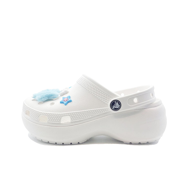 Crocs Классические сабо на платформе с подкладкой, Underwater World, милые, унисекс, белые