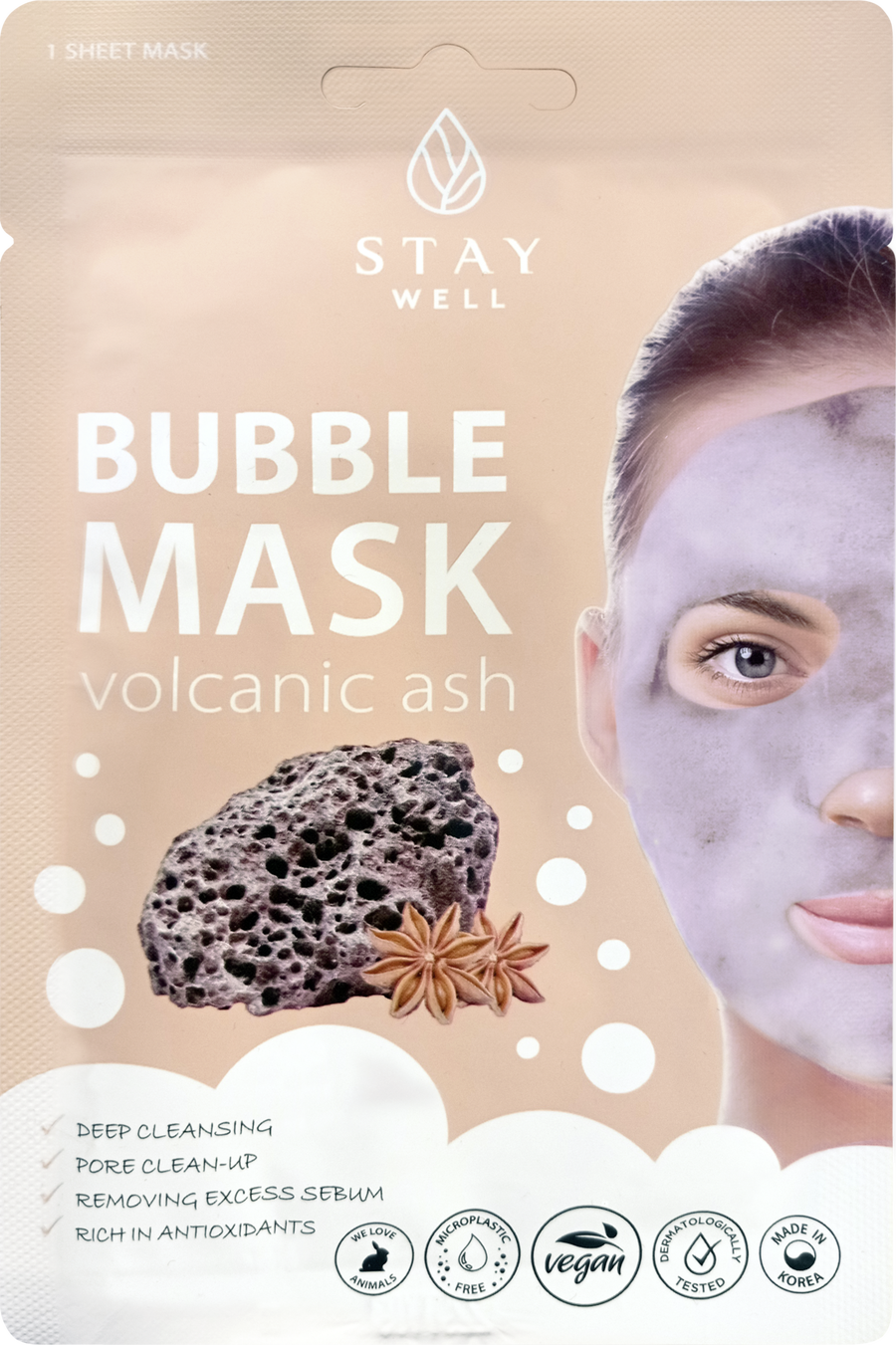 

Маска для лица STAY WELL Deep Cleansing Bubble Mask - Volcanic