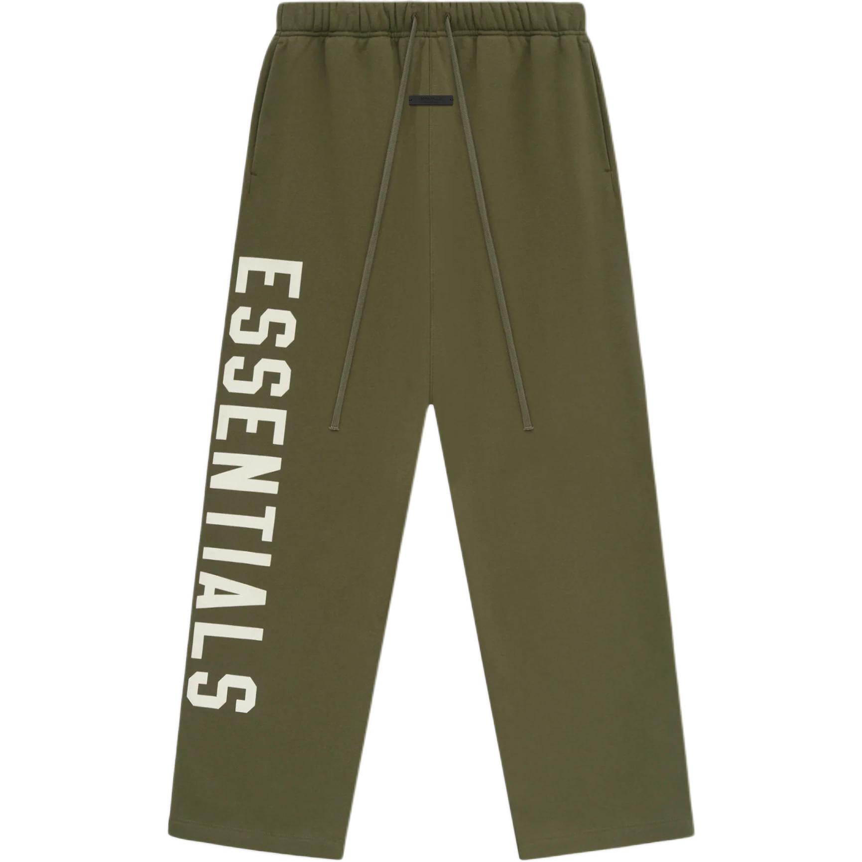 Флисовые свободные спортивные штаны Fear Of God Essentials, Зеленый вечнозеленый/Военный — фото 2